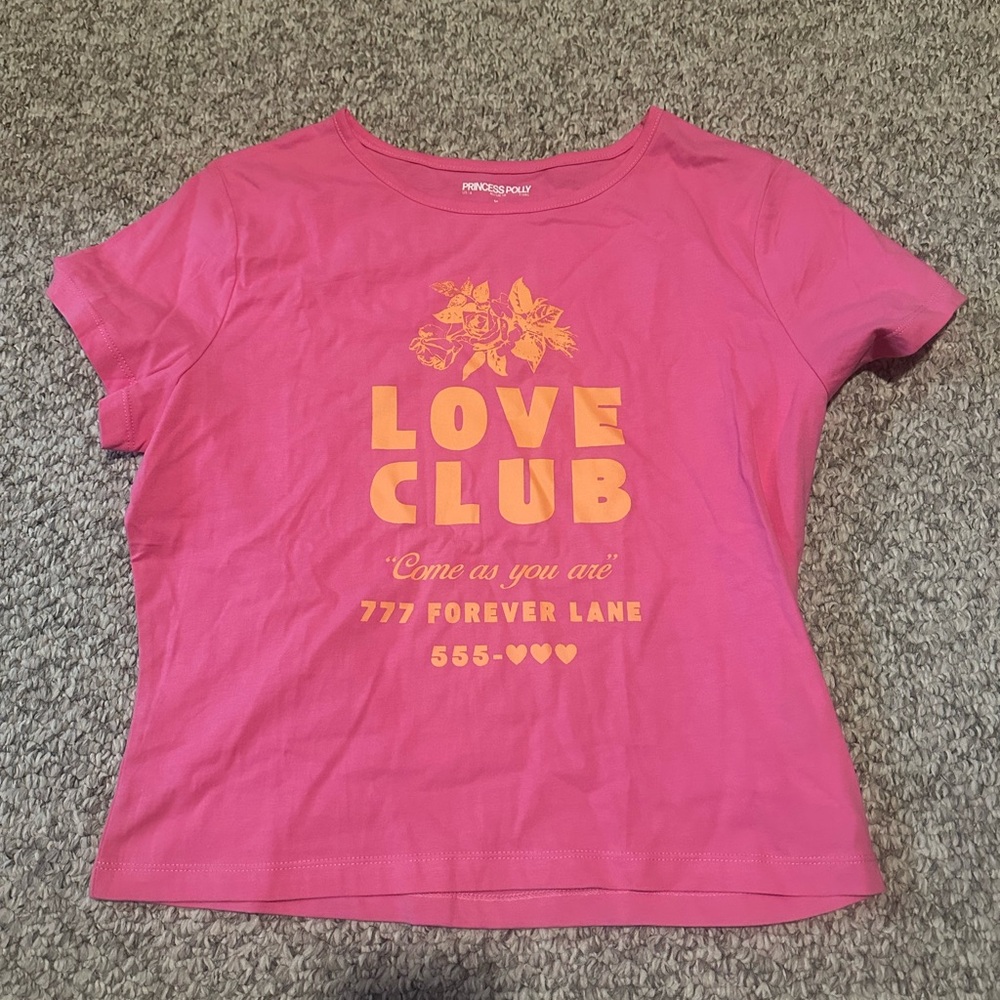 Princess Polly Pink Tee with Orange Print